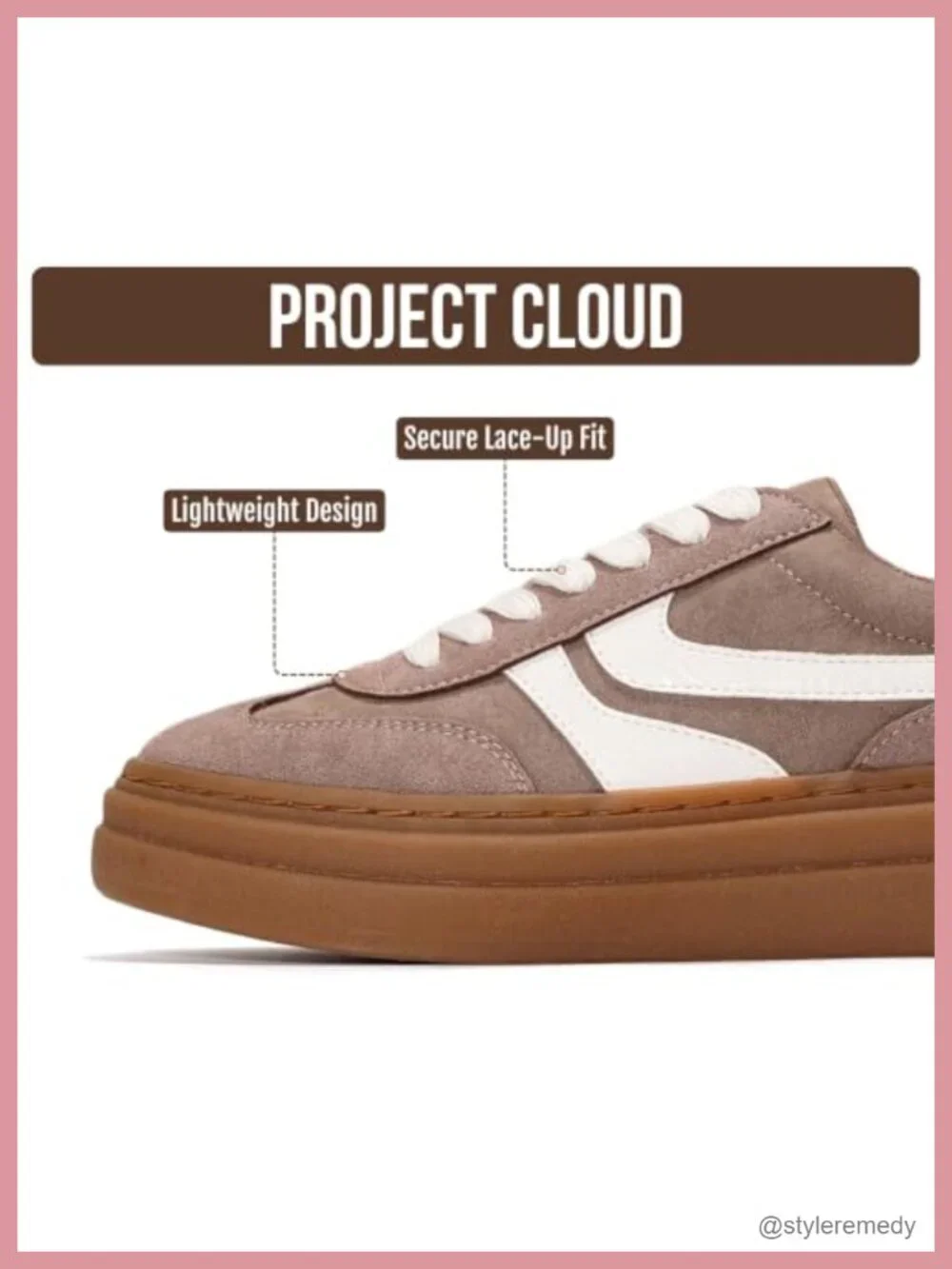 Platform Sneakers for Women Memory Foam Cushioned Non-Slip Lace-up Casual